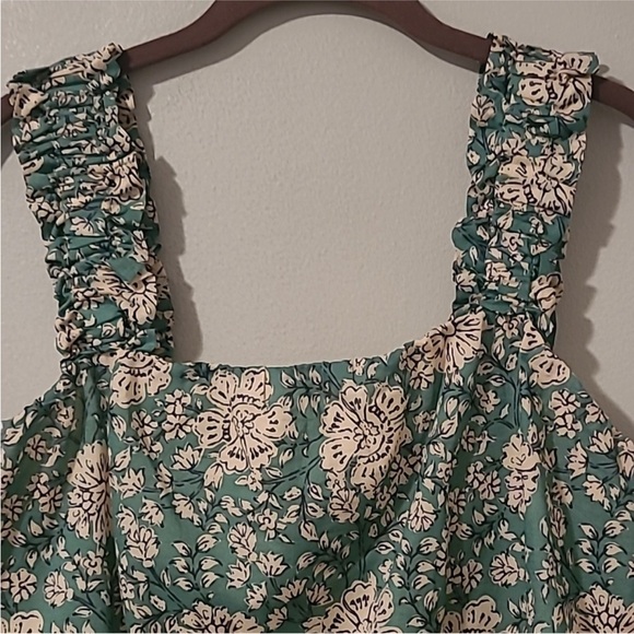 Evereve Lora Floral Green Sleeveless Top Women's M - Picture 2 of 12
